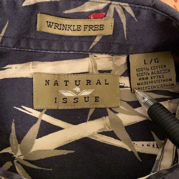 Natural Issue Men’s Tropical Print Shirt Cotton Short Sleeve Pocket Size L - Picture 8 of 8